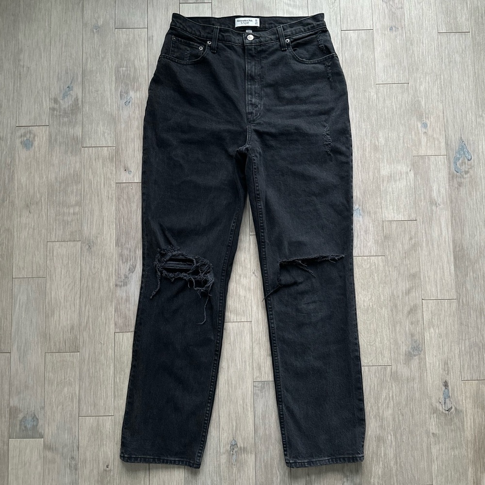Abercrombie‎ & Fitch Black The 90's Straight Leg Ultra High Rise Jeans 30/10